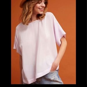 Anthropologie silk drop shoulder top.